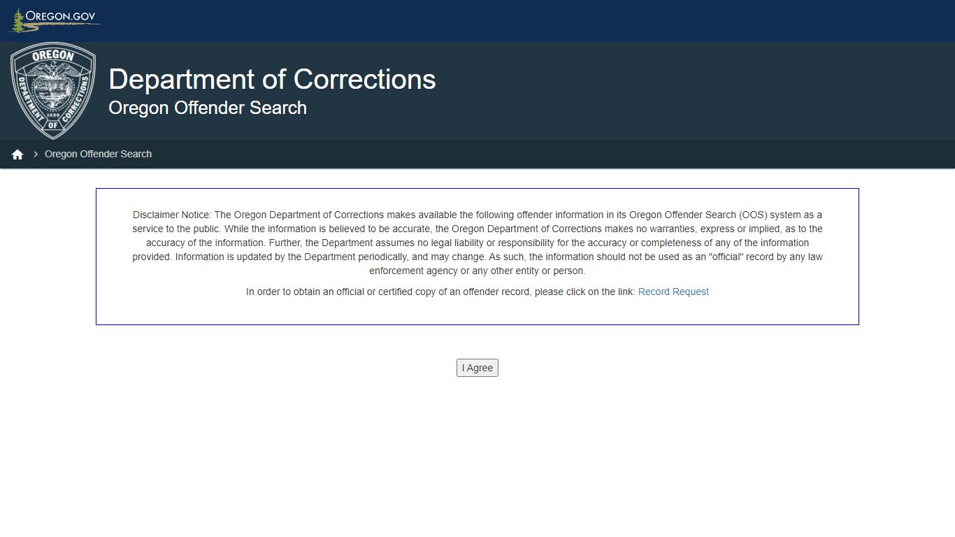 Oregon Offender Search