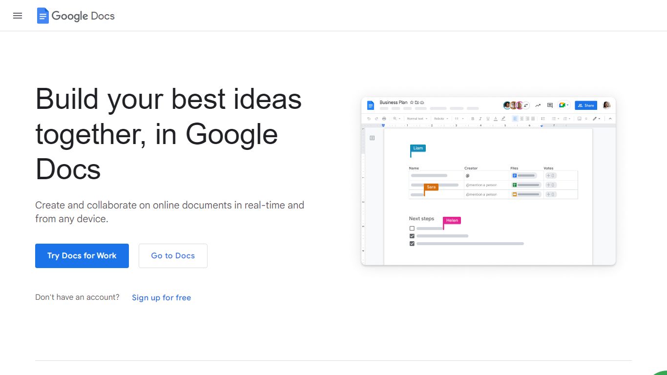 Google Docs: Online Document Editor | Google Workspace